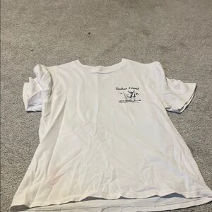 White T-Shirt with Sailboat Graphic